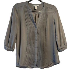 H&M Blouse Long Sleeve Dark Gray